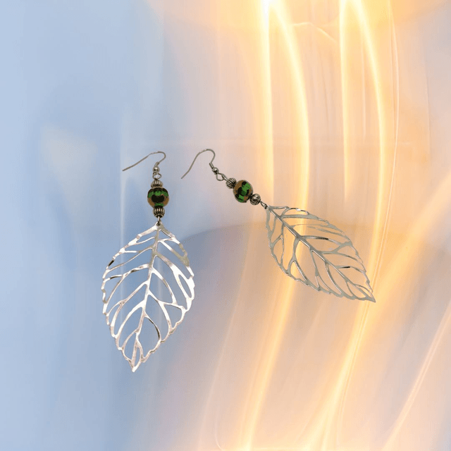 B Boucles d'Oreille Vert et Or