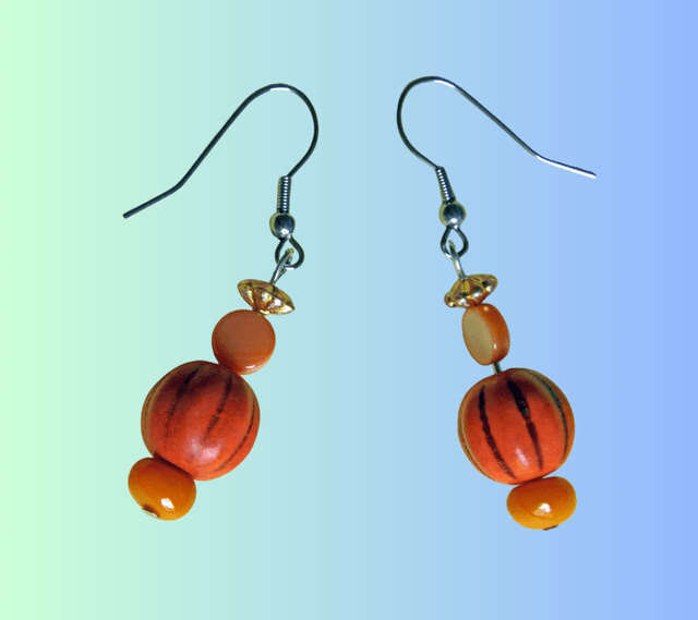 A Boucles d'Oreille Citrouille
