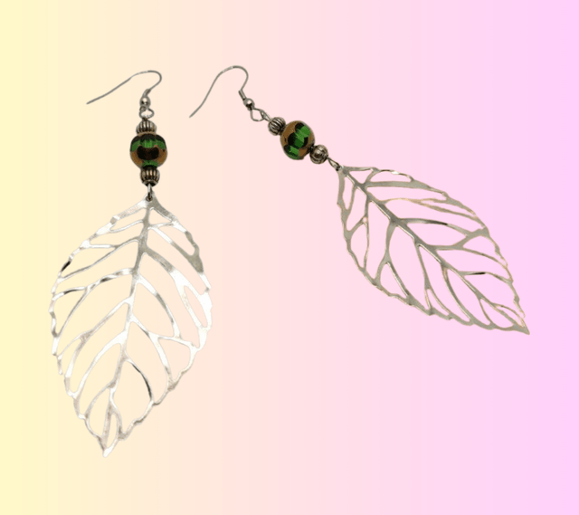 B Boucles d'Oreille Vert et Or