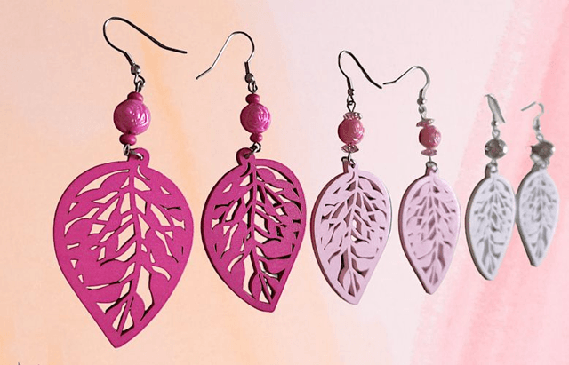 C Boucles d'Oreille Feuille Verte