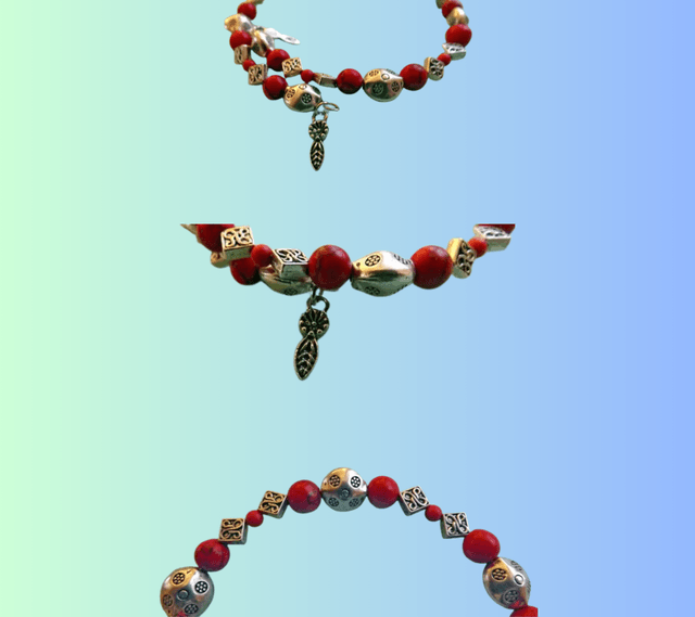 A Bracelet celtique Thaïs rouge