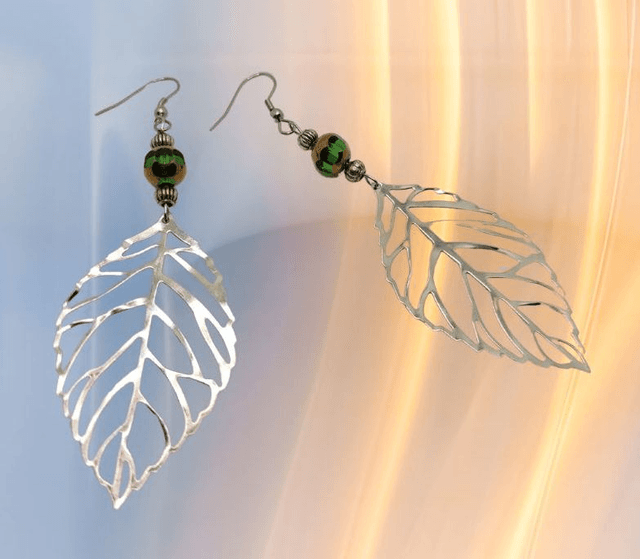 B Boucles d'Oreille Vert et Or