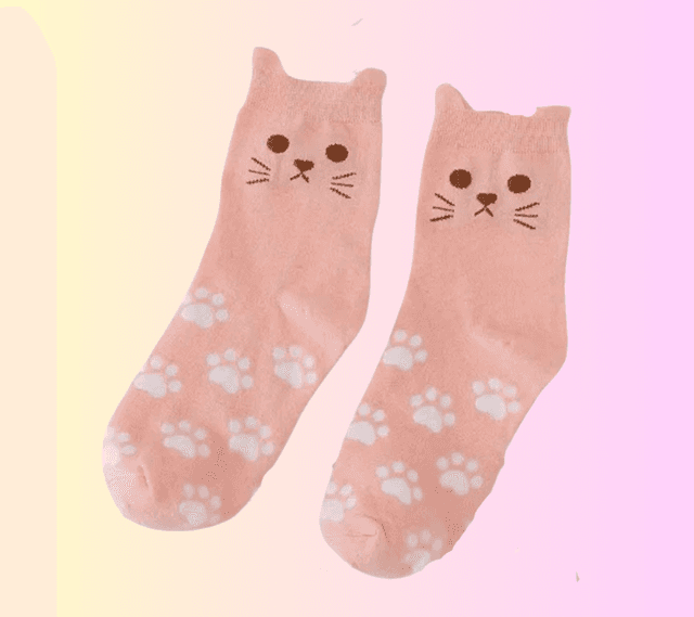 Chaussettes Chat Roses