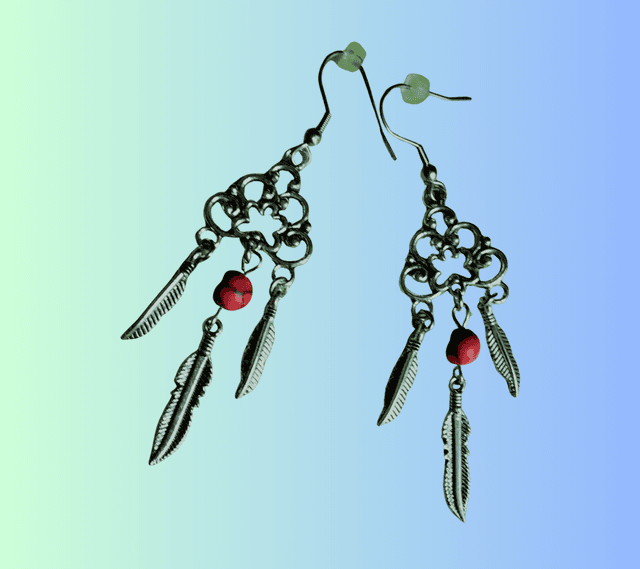 A Boucles d&#039;Oreille Celtiques Turquoise Rouge